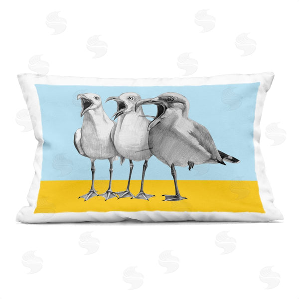 stupell industries Violeta Vollmer | Seagulls with Blocked Hues Printed Throw Pillow