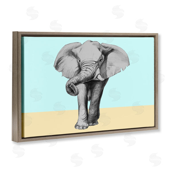 Stupell Industries Violeta Vollmer | Sketched Elephant On Blocked Hues