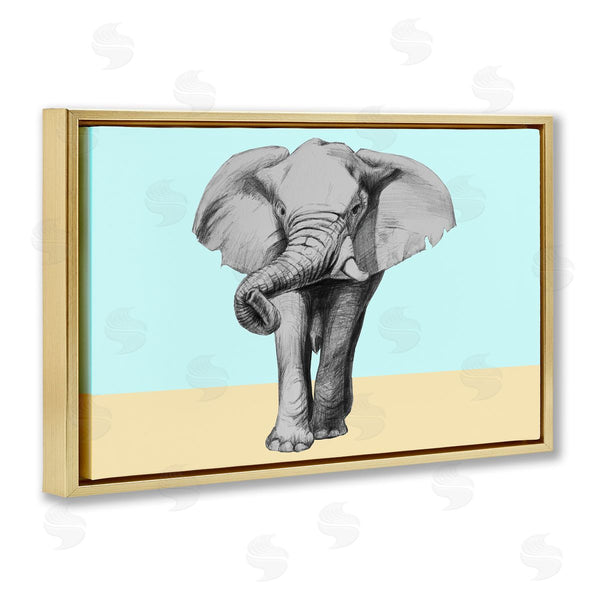 Stupell Industries Violeta Vollmer | Sketched Elephant On Blocked Hues