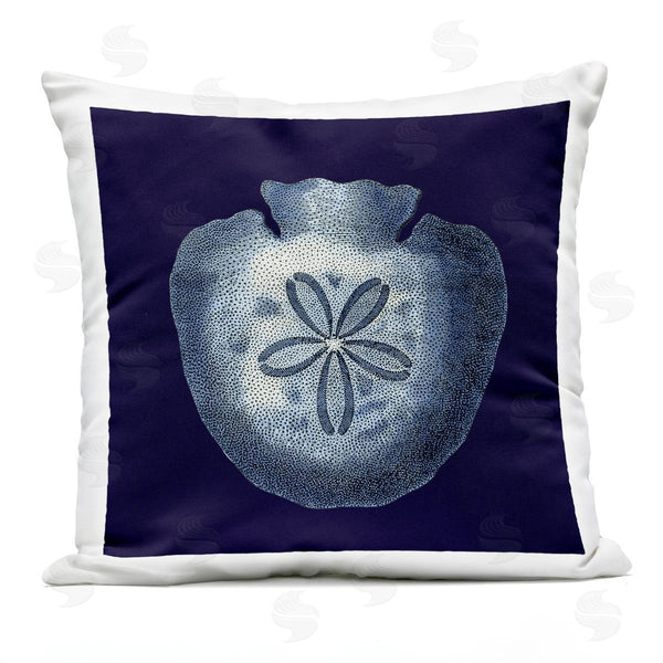 Stupell Industries Vision Studio | Distressed Navy And White Sand Dollar Printed Throw Pillow