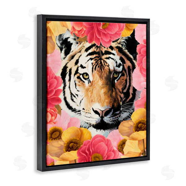 Stupell Industries Vivian Rhyan | Tiger On Dahlia Florals Wall Art
