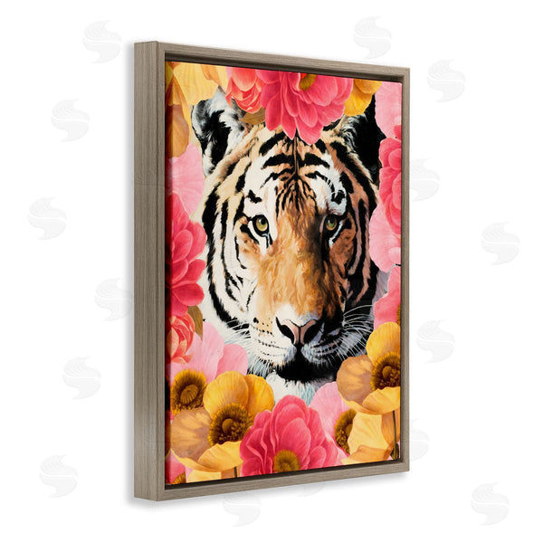 Stupell Industries Vivian Rhyan | Tiger On Dahlia Florals Wall Art