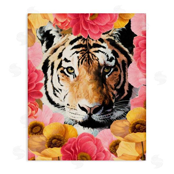 stupell industries Vivian Rhyan | Tiger on Dahlia Florals Wall Art