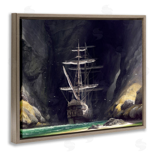Stupell Industries Vlad Mel | Mysterious Ship In Cave Wall Art