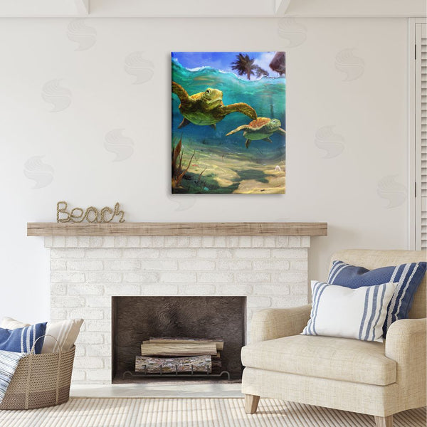 Stupell Industries Vlad Mel | Tropical Underwater Turtles Wall Art