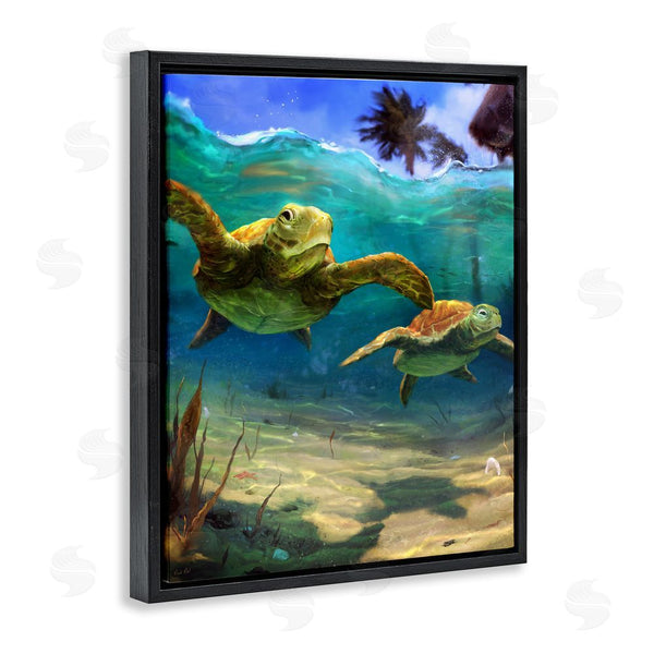 Stupell Industries Vlad Mel | Tropical Underwater Turtles Wall Art