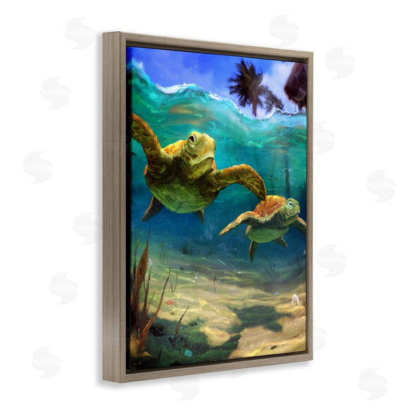 Stupell Industries Vlad Mel | Tropical Underwater Turtles Wall Art