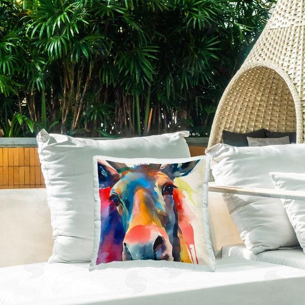 Stupell Industries Walker Noble | Abstract Hued Deer Printed Throw Pillow