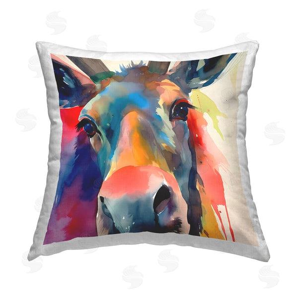 stupell industries Walker Noble | Abstract Hued Deer Printed Throw Pillow
