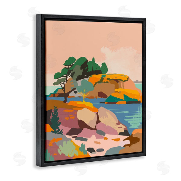 Stupell Industries Walker Noble | Abstract Lake And Cliffs