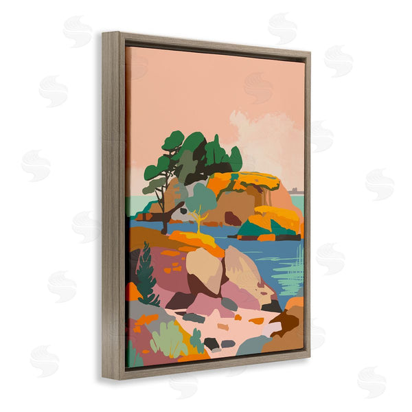 Stupell Industries Walker Noble | Abstract Lake And Cliffs