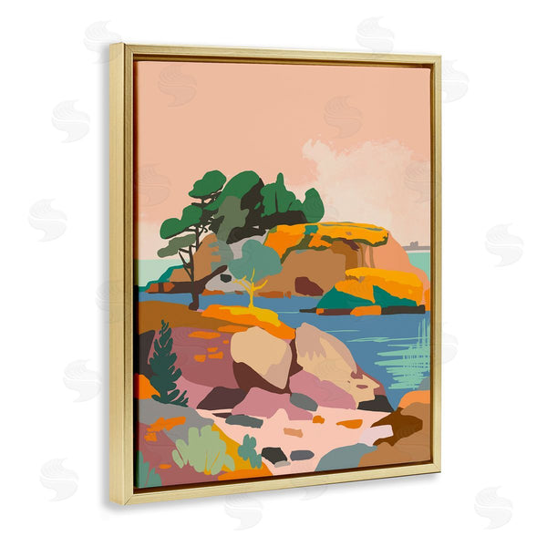 Stupell Industries Walker Noble | Abstract Lake And Cliffs