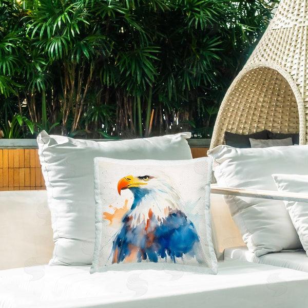 Stupell Industries Walker Noble | Bald Eagle Modern Splash Printed Throw Pillow