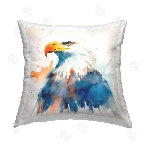 stupell industries Walker Noble | Bald Eagle Modern Splash Printed Throw Pillow