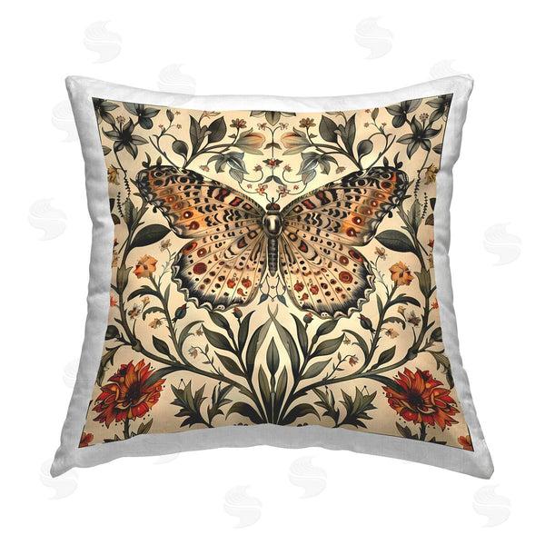 stupell industries Walker Noble | Baroque Butterfly & Botanicals Printed Throw Pillow