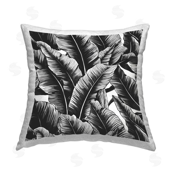 Stupell Industries Walker Noble | Black Bold Fronds Printed Throw Pillow