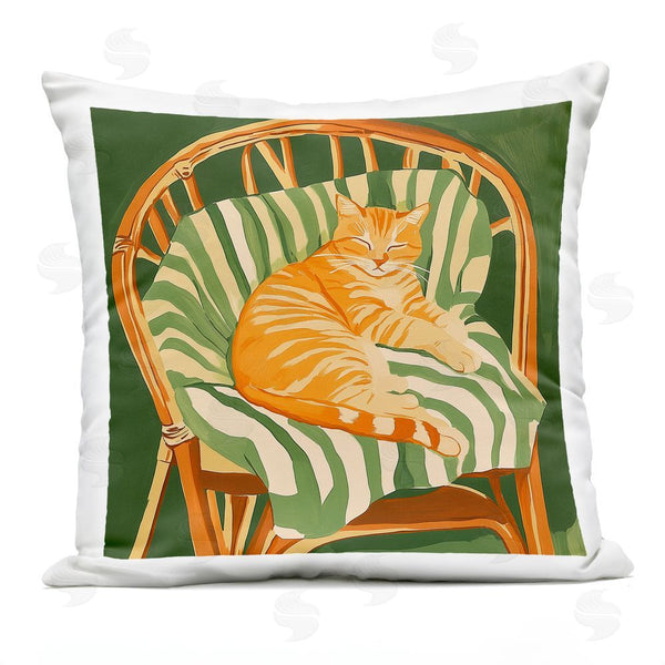 Stupell Industries Walker Noble | Cat In Rattan Chair Throw Pillow