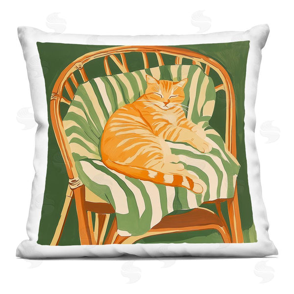 stupell industries Walker Noble | Cat In Rattan Chair Throw Pillow