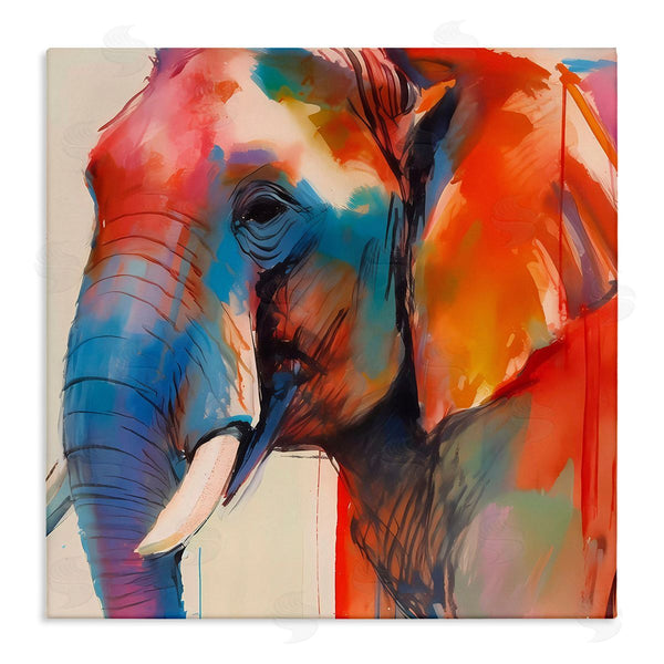 stupell industries Walker Noble | Elephant with Modern Hues Wall Art