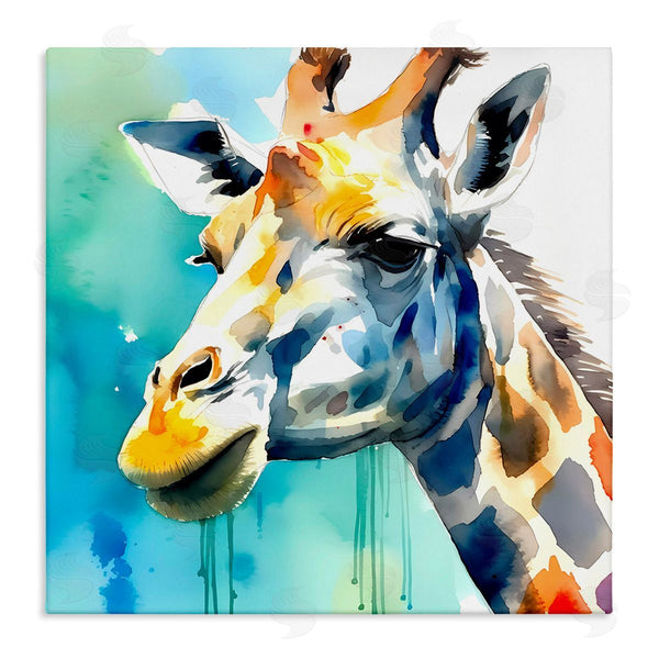 stupell industries Walker Noble | Giraffe with Blue Splash