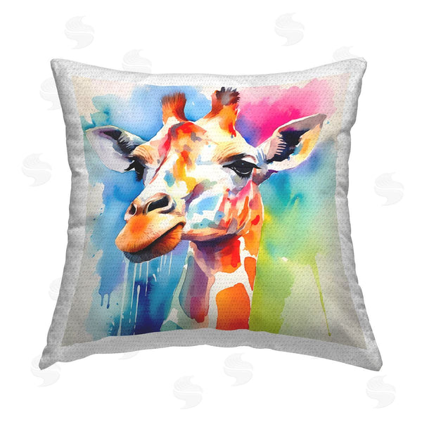 Stupell Industries Walker Noble | Giraffe With Bold Splash Printed Throw Pillow