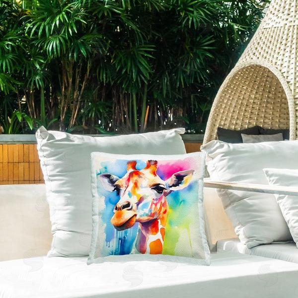 Stupell Industries Walker Noble | Giraffe With Bold Splash Printed Throw Pillow