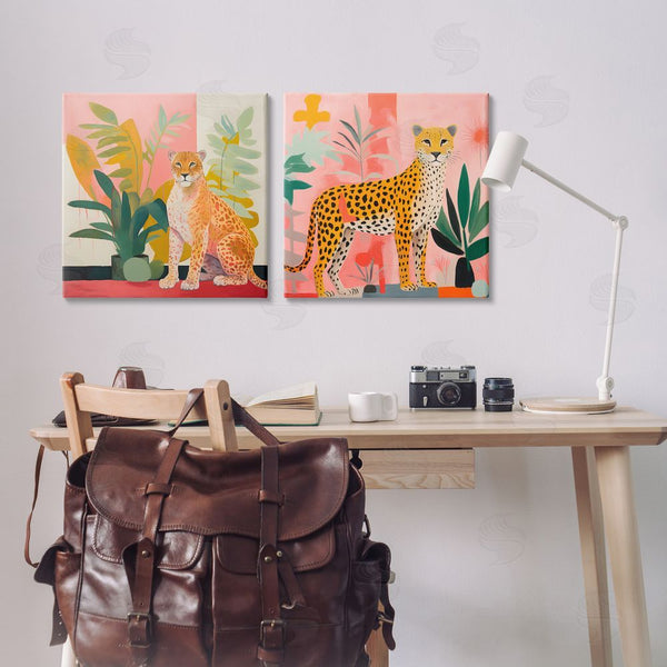 Stupell Industries Walker Noble | Jaguar Leopard Potted Palms Wall Art
