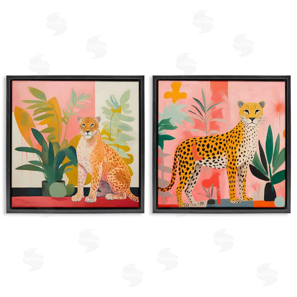 Stupell Industries Walker Noble | Jaguar Leopard Potted Palms Wall Art