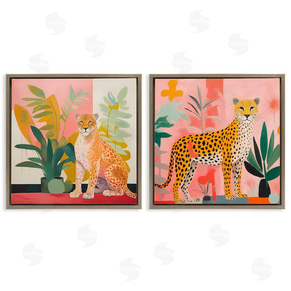 Stupell Industries Walker Noble | Jaguar Leopard Potted Palms Wall Art