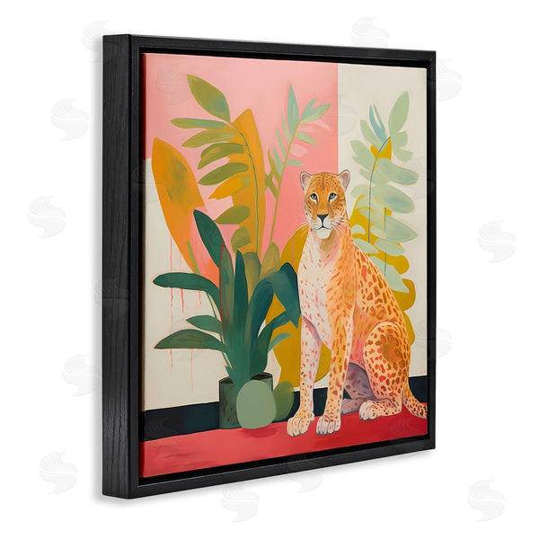 Stupell Industries Walker Noble | Leopard Sitting With Plants