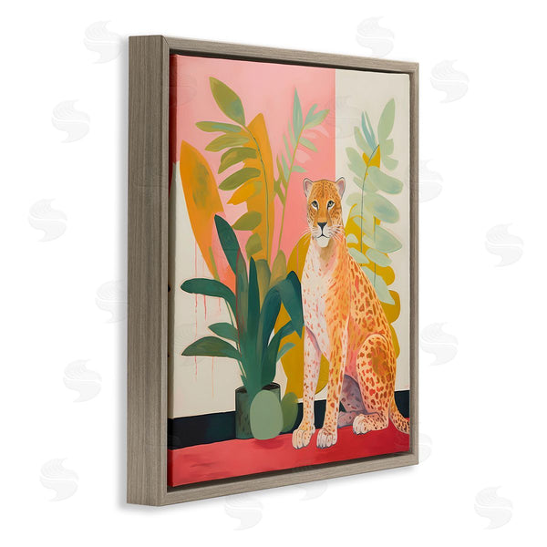 Stupell Industries Walker Noble | Leopard Sitting With Plants