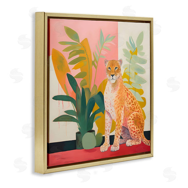 Stupell Industries Walker Noble | Leopard Sitting With Plants