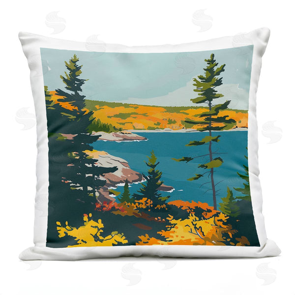 Stupell Industries Walker Noble | Modern Expressive Lakeside Printed Throw Pillow