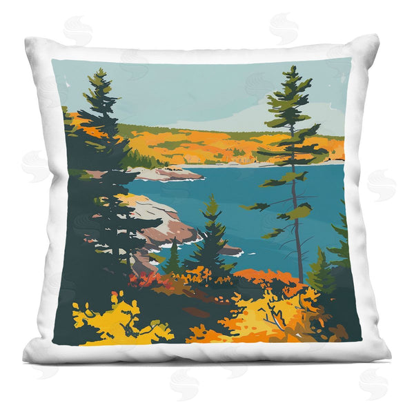 stupell industries Walker Noble | Modern Expressive Lakeside Printed Throw Pillow