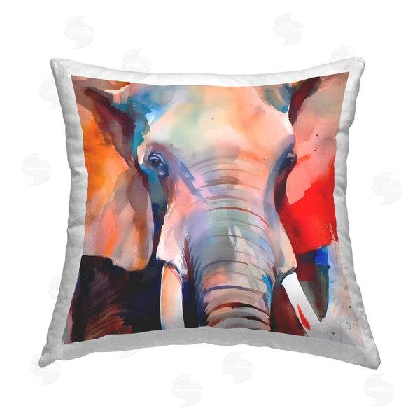 stupell industries Walker Noble | Modern Hued Elephant Printed Throw Pillow