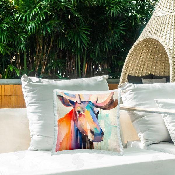 Stupell Industries Walker Noble | Modern Moose Abstraction Printed Throw Pillow