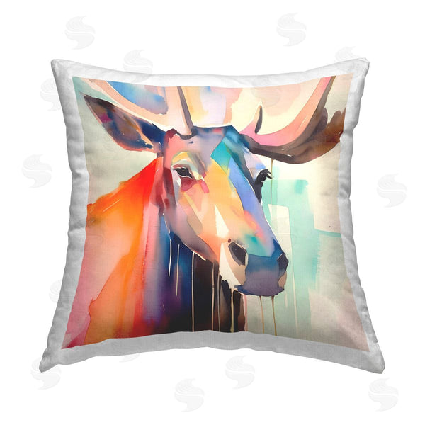 stupell industries Walker Noble | Modern Moose Abstraction Printed Throw Pillow