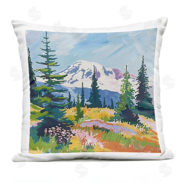 Stupell Industries Walker Noble | Modern Snow Capped Mountain Printed Throw Pillow