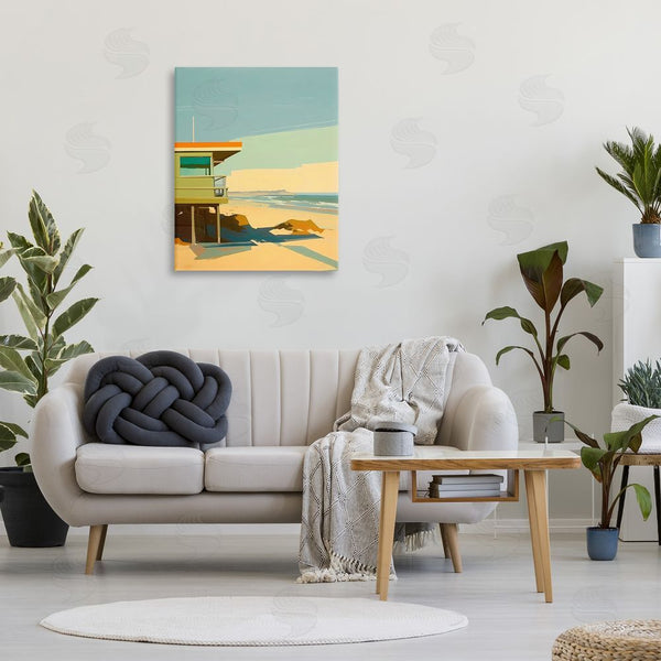 Stupell Industries Walker Noble | Modern Sunlit Beach Hut Wall Art