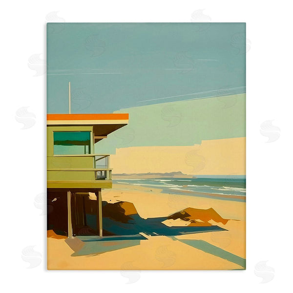 stupell industries Walker Noble | Modern Sunlit Beach Hut Wall Art