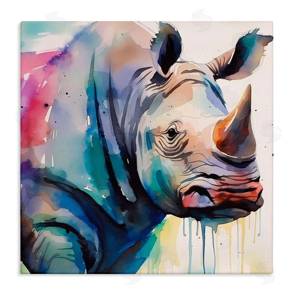 stupell industries Walker Noble | Paint Drip Rhinoceros Wall Art