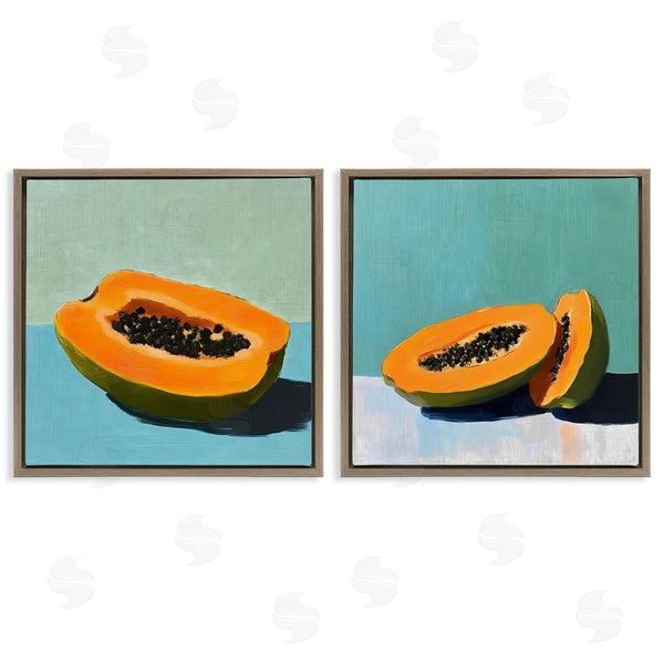 Stupell Industries Walker Noble | Papaya On Blue Still Life