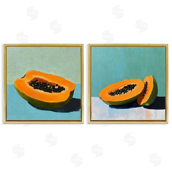 Stupell Industries Walker Noble | Papaya On Blue Still Life