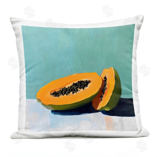 Stupell Industries Walker Noble | Papaya Pair On Blue Printed Throw Pillow