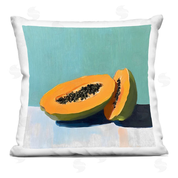 stupell industries Walker Noble | Papaya Pair on Blue Printed Throw Pillow
