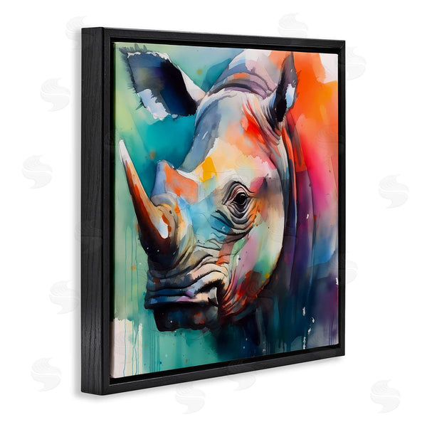 Stupell Industries Walker Noble | Rhino With Modern Hues Wall Art