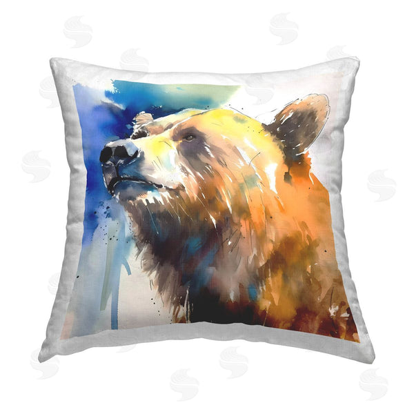stupell industries Walker Noble | Stoic Bear Portrait Printed Throw Pillow