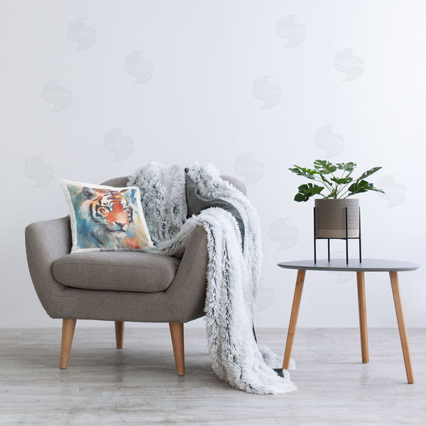 Stupell Industries Walker Noble | Subtle Brushed Tiger Printed Throw Pillow