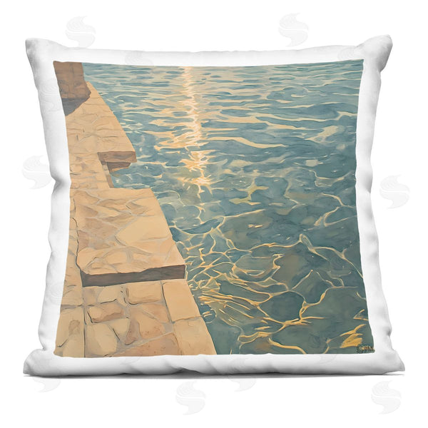 stupell industries Walker Noble | Sunlit Pool Reflection Printed Throw Pillow