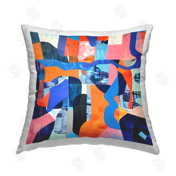 Stupell Industries Walker Noble | Wavy Woven Shapes Collage Printed Throw Pillow